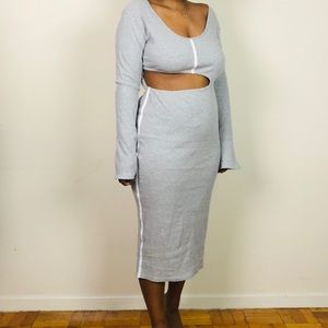 Gray cut out maxi dress